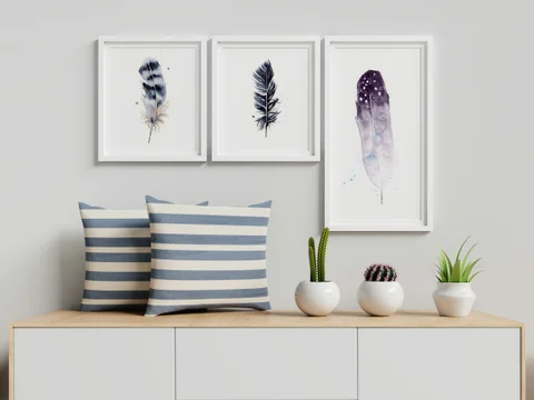 Image of a feather watercolor painting by Shayna Larsen, originals & prints available