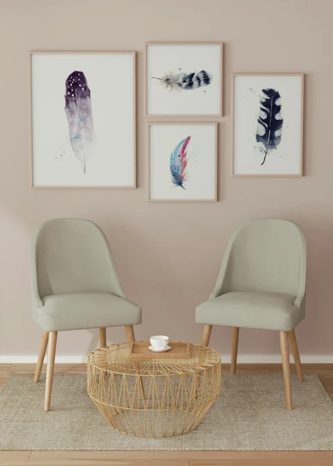 Image of a feather watercolor painting by Shayna Larsen, originals & prints available