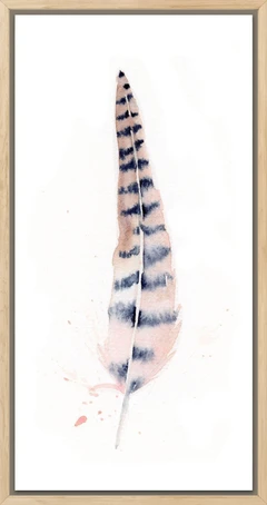 Image of a feather watercolor painting by Shayna Larsen, originals & prints available