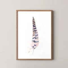 Image of a feather watercolor painting by Shayna Larsen, originals & prints available