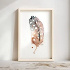 Image of a feather watercolor painting by Shayna Larsen, originals & prints available
