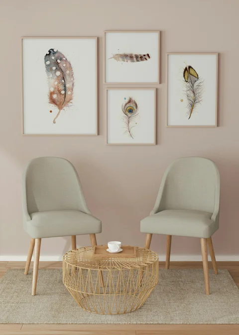 Image of a feather watercolor painting by Shayna Larsen, originals & prints available