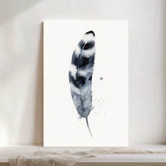 Image of a feather watercolor painting by Shayna Larsen, originals & prints available
