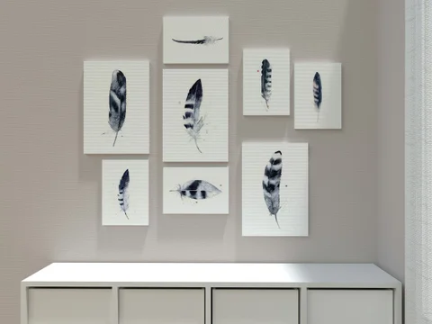 Image of a feather watercolor painting by Shayna Larsen, originals & prints available