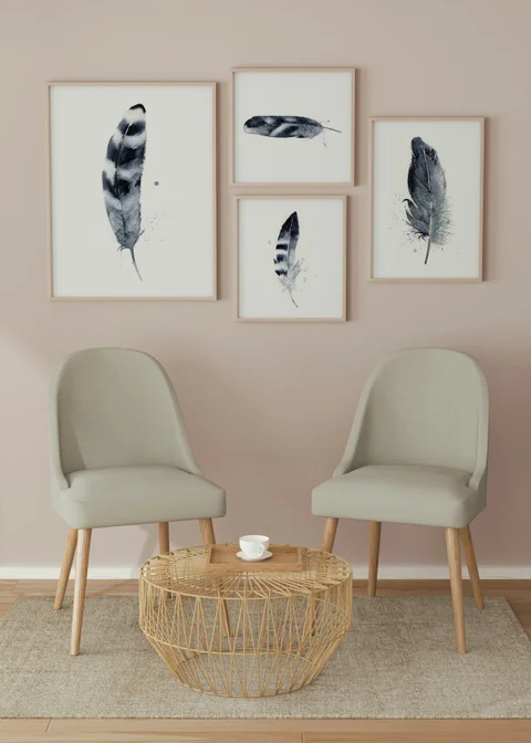 Image of a feather watercolor painting by Shayna Larsen, originals & prints available