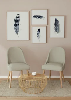 Image of a feather watercolor painting by Shayna Larsen, originals & prints available