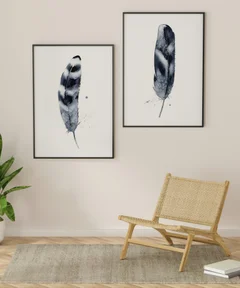 Image of a feather watercolor painting by Shayna Larsen, originals & prints available