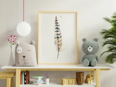 Image of a feather watercolor painting by Shayna Larsen, originals & prints available