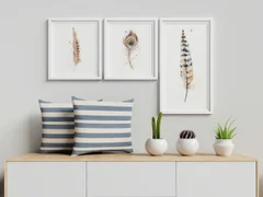 Image of a feather watercolor painting by Shayna Larsen, originals & prints available