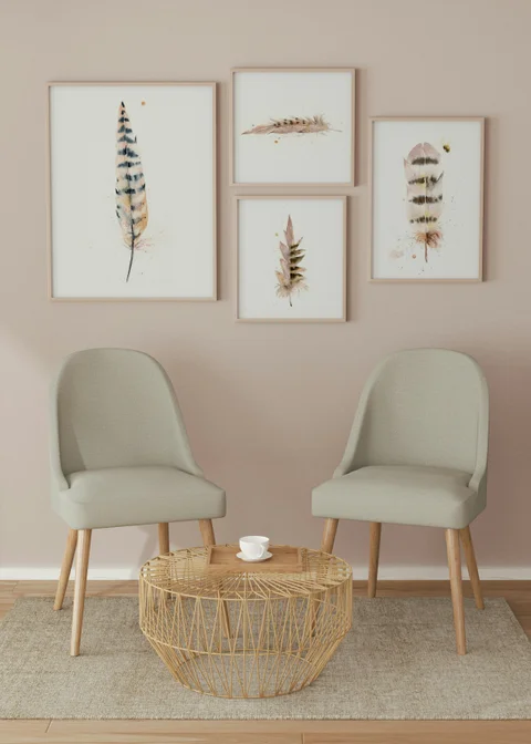 Image of a feather watercolor painting by Shayna Larsen, originals & prints available