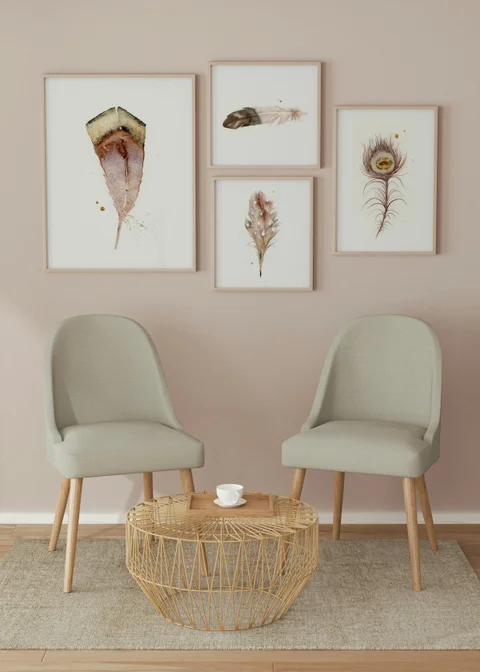 Image of a feather watercolor painting by Shayna Larsen, originals & prints available