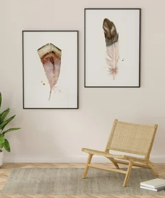 Image of a feather watercolor painting by Shayna Larsen, originals & prints available