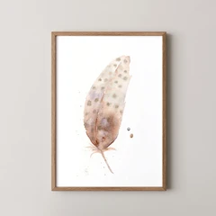 Image of a feather watercolor painting by Shayna Larsen, originals & prints available