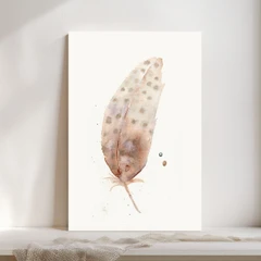 Image of a feather watercolor painting by Shayna Larsen, originals & prints available
