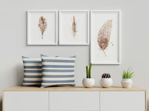 Image of a feather watercolor painting by Shayna Larsen, originals & prints available