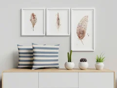 Image of a feather watercolor painting by Shayna Larsen, originals & prints available