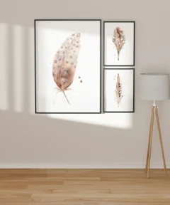 Image of a feather watercolor painting by Shayna Larsen, originals & prints available