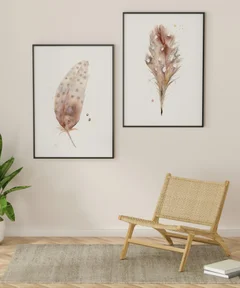 Image of a feather watercolor painting by Shayna Larsen, originals & prints available