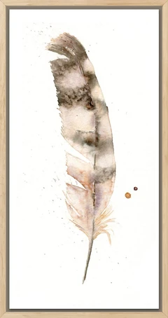 Image of a feather watercolor painting by Shayna Larsen, originals & prints available