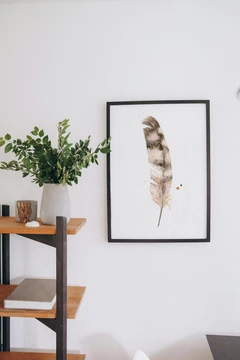 Image of a feather watercolor painting by Shayna Larsen, originals & prints available