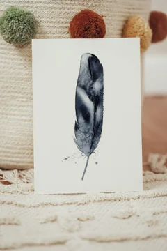 Image of a feather watercolor painting by Shayna Larsen, originals & prints available