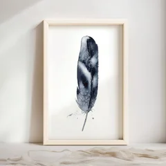 Image of a feather watercolor painting by Shayna Larsen, originals & prints available