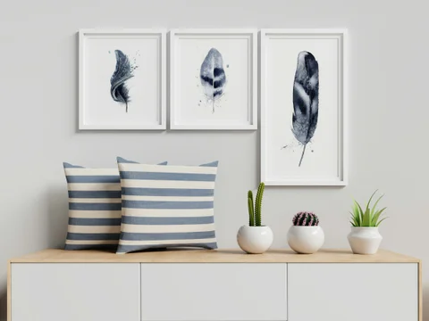 Image of a feather watercolor painting by Shayna Larsen, originals & prints available