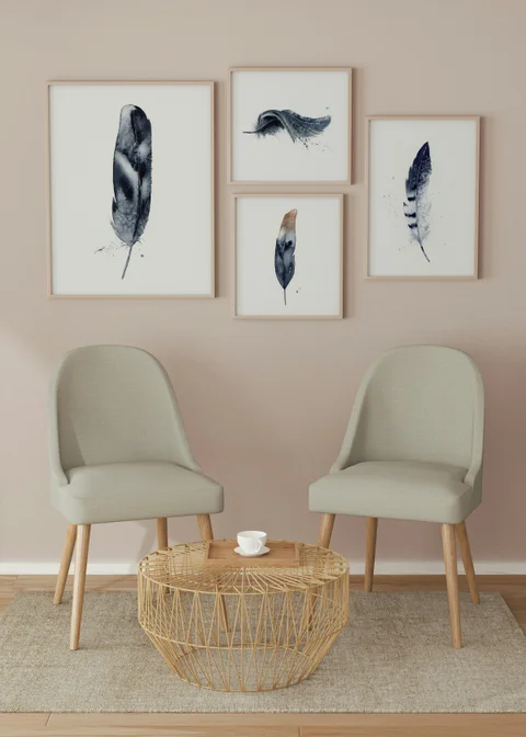 Image of a feather watercolor painting by Shayna Larsen, originals & prints available