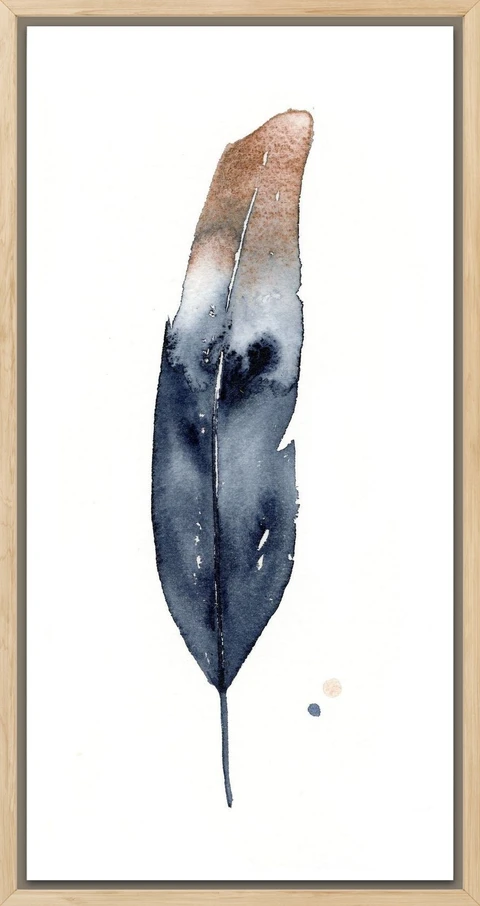 Image of a feather watercolor painting by Shayna Larsen, originals & prints available