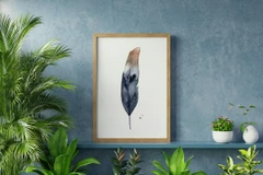 Image of a feather watercolor painting by Shayna Larsen, originals & prints available