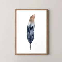 Image of a feather watercolor painting by Shayna Larsen, originals & prints available