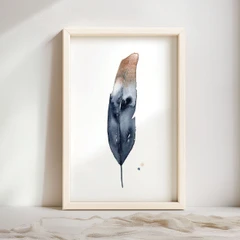 Image of a feather watercolor painting by Shayna Larsen, originals & prints available