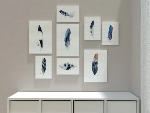 Image of a feather watercolor painting by Shayna Larsen, originals & prints available