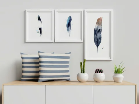 Image of a feather watercolor painting by Shayna Larsen, originals & prints available
