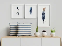 Image of a feather watercolor painting by Shayna Larsen, originals & prints available