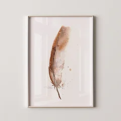 Image of a feather watercolor painting by Shayna Larsen, originals & prints available