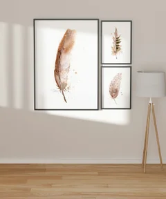 Image of a feather watercolor painting by Shayna Larsen, originals & prints available