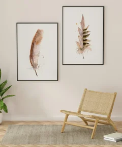 Image of a feather watercolor painting by Shayna Larsen, originals & prints available