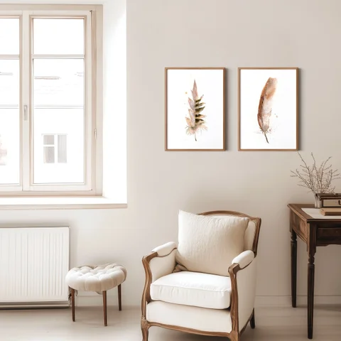 Image of a feather watercolor painting by Shayna Larsen, originals & prints available