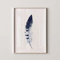 Image of a feather watercolor painting by Shayna Larsen, originals & prints available