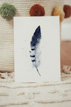 Image of a feather watercolor painting by Shayna Larsen, originals & prints available