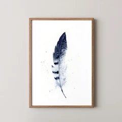 Image of a feather watercolor painting by Shayna Larsen, originals & prints available