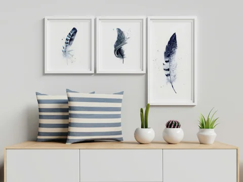 Image of a feather watercolor painting by Shayna Larsen, originals & prints available
