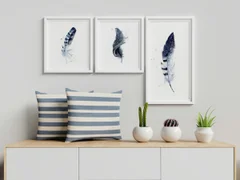 Image of a feather watercolor painting by Shayna Larsen, originals & prints available