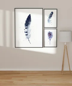 Image of a feather watercolor painting by Shayna Larsen, originals & prints available