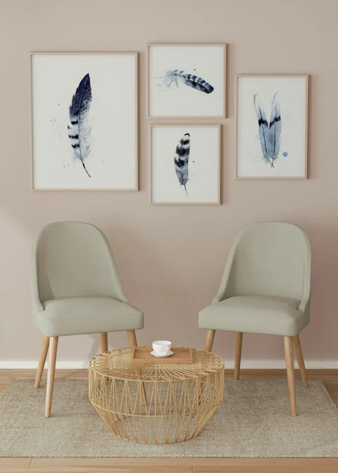 Image of a feather watercolor painting by Shayna Larsen, originals & prints available