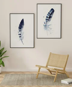 Image of a feather watercolor painting by Shayna Larsen, originals & prints available