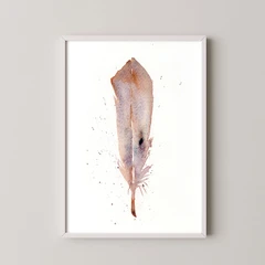 Image of a feather watercolor painting by Shayna Larsen, originals & prints available