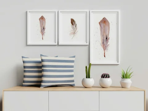 Image of a feather watercolor painting by Shayna Larsen, originals & prints available
