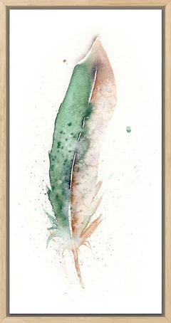 Image of a feather watercolor painting by Shayna Larsen, originals & prints available
